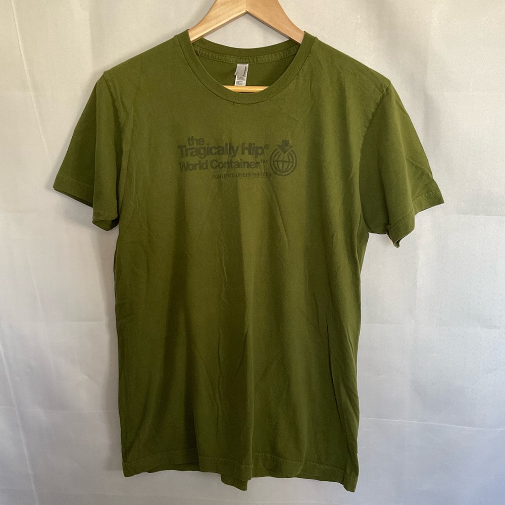 Vintage Tragically Hip World Container Tour Band Tee Green 2006 Canada Medium